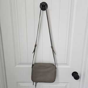 ALLSAINTS Kepi Mini Crossbody TAUPE Pebbled Leather Bag